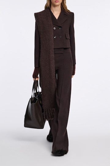 Dorothee Schumacher Hose mit weitem Bein aus Punto Milano dark chocolate