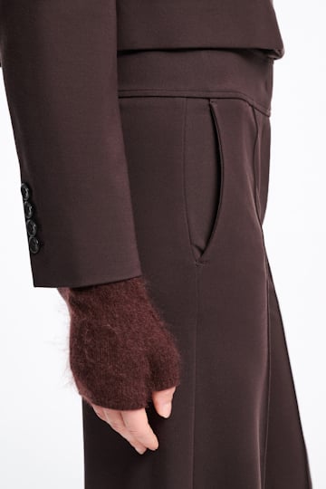 Dorothee Schumacher Hose mit weitem Bein aus Punto Milano dark chocolate