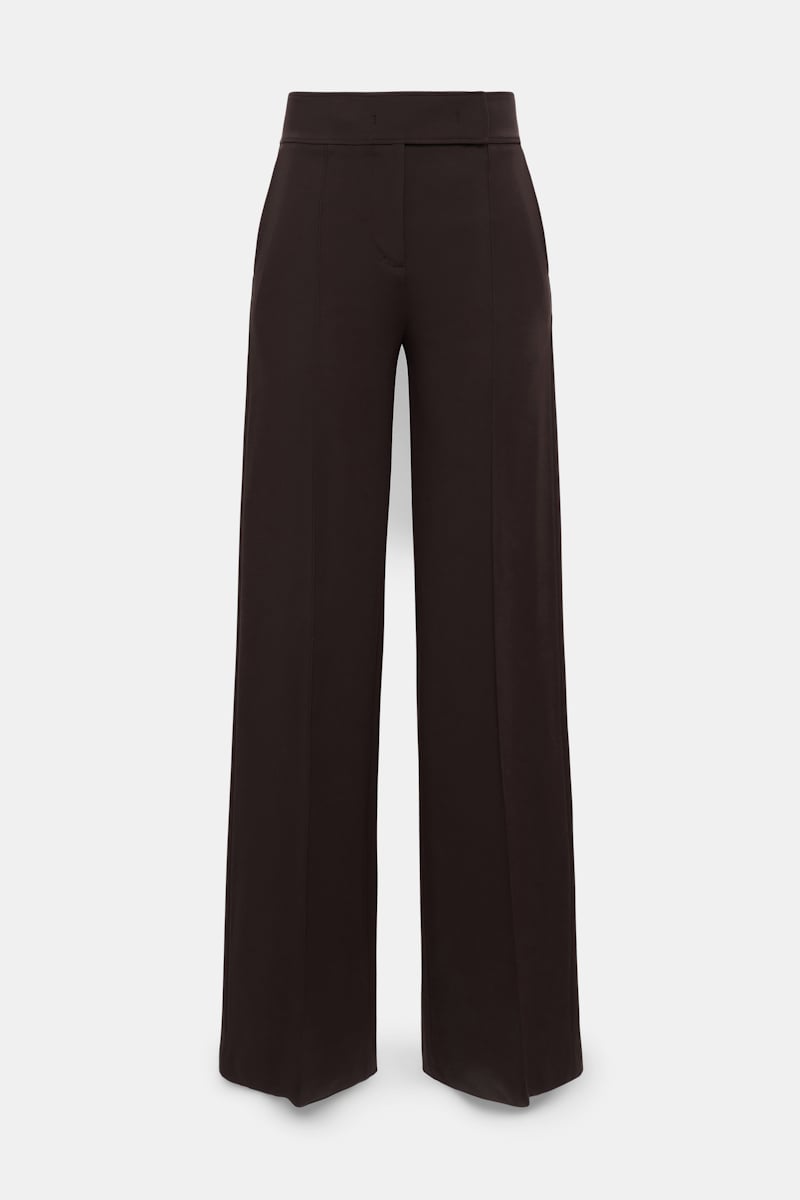 Dorothee Schumacher Wide Leg Pants In Punto Milano In Brown