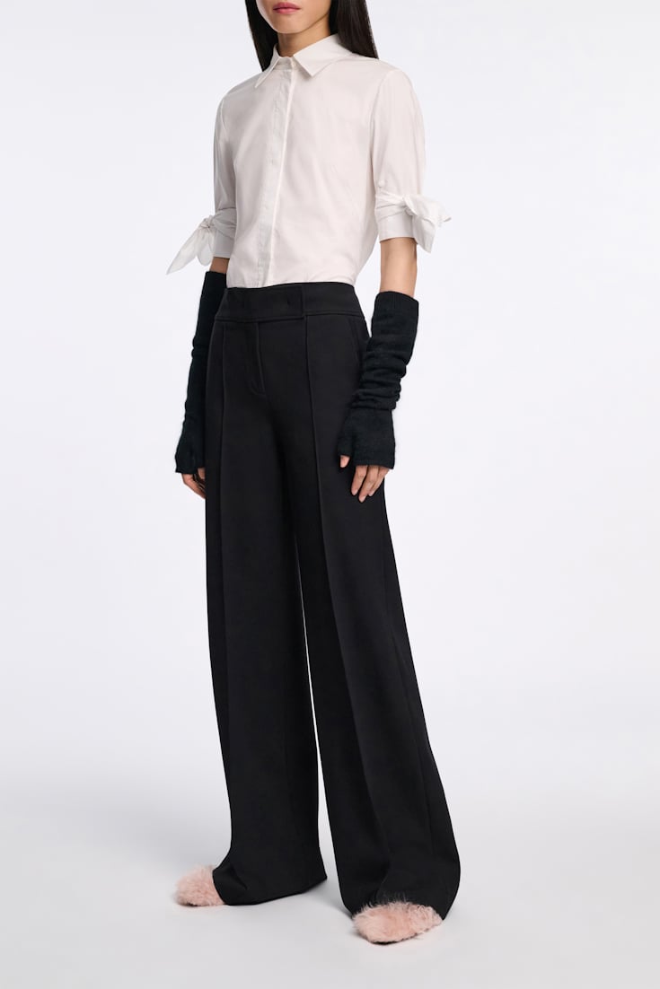 Dorothee Schumacher Hose mit weitem Bein aus Punto Milano pure black