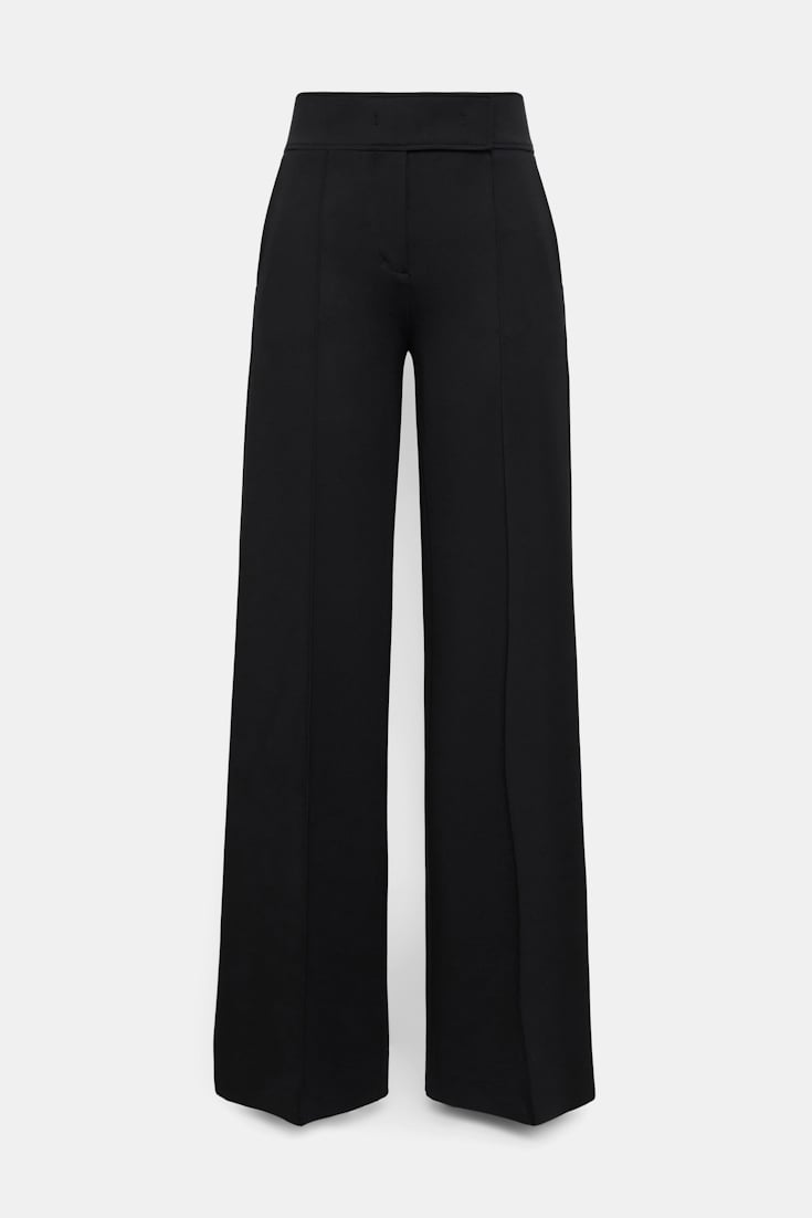 Dorothee Schumacher Hose mit weitem Bein aus Punto Milano pure black