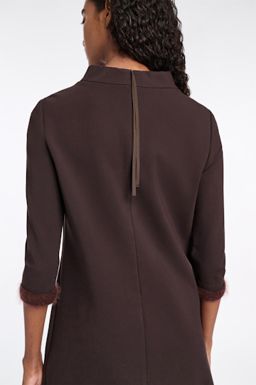 Dorothee Schumacher Shift dress in Punto Milano dark chocolate
