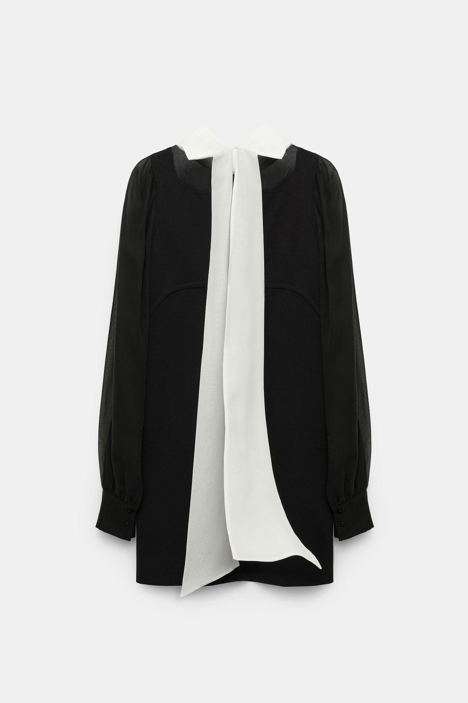 Dorothee Schumacher Minidress in Punto Milano with silk georgette details pure black