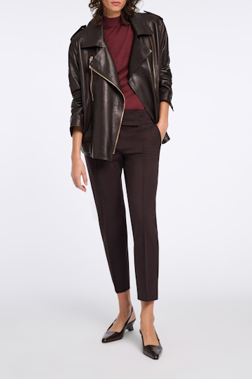 Dorothee Schumacher Zigarettenhose aus Punto Milano dark chocolate