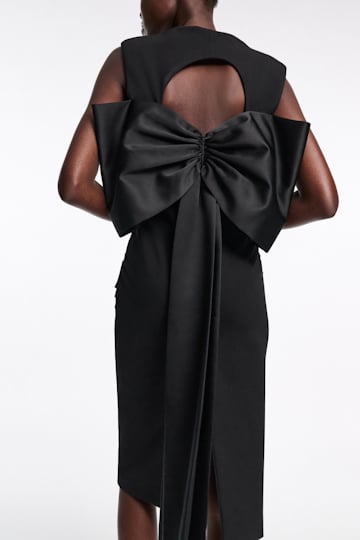 Dorothee Schumacher Drapierters Kleid aus leichtem Punto Milano pure black