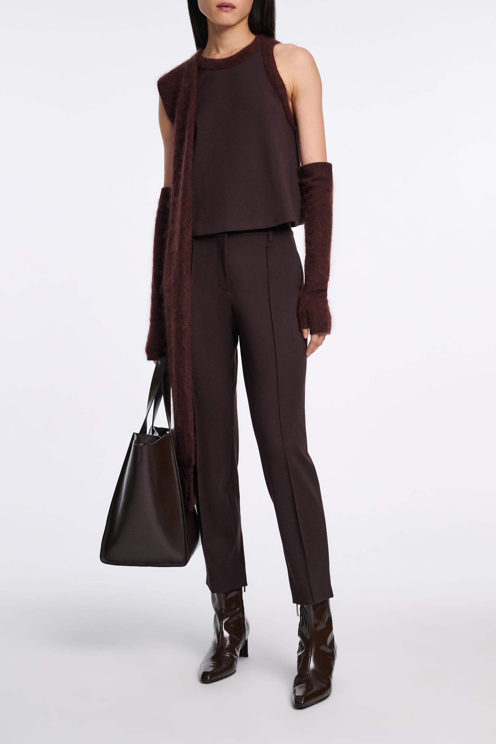 Dorothee Schumacher Cigarette pants in Punto Milano dark chocolate