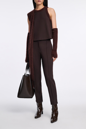 Dorothee Schumacher Zigarettenhose aus Punto Milano dark chocolate