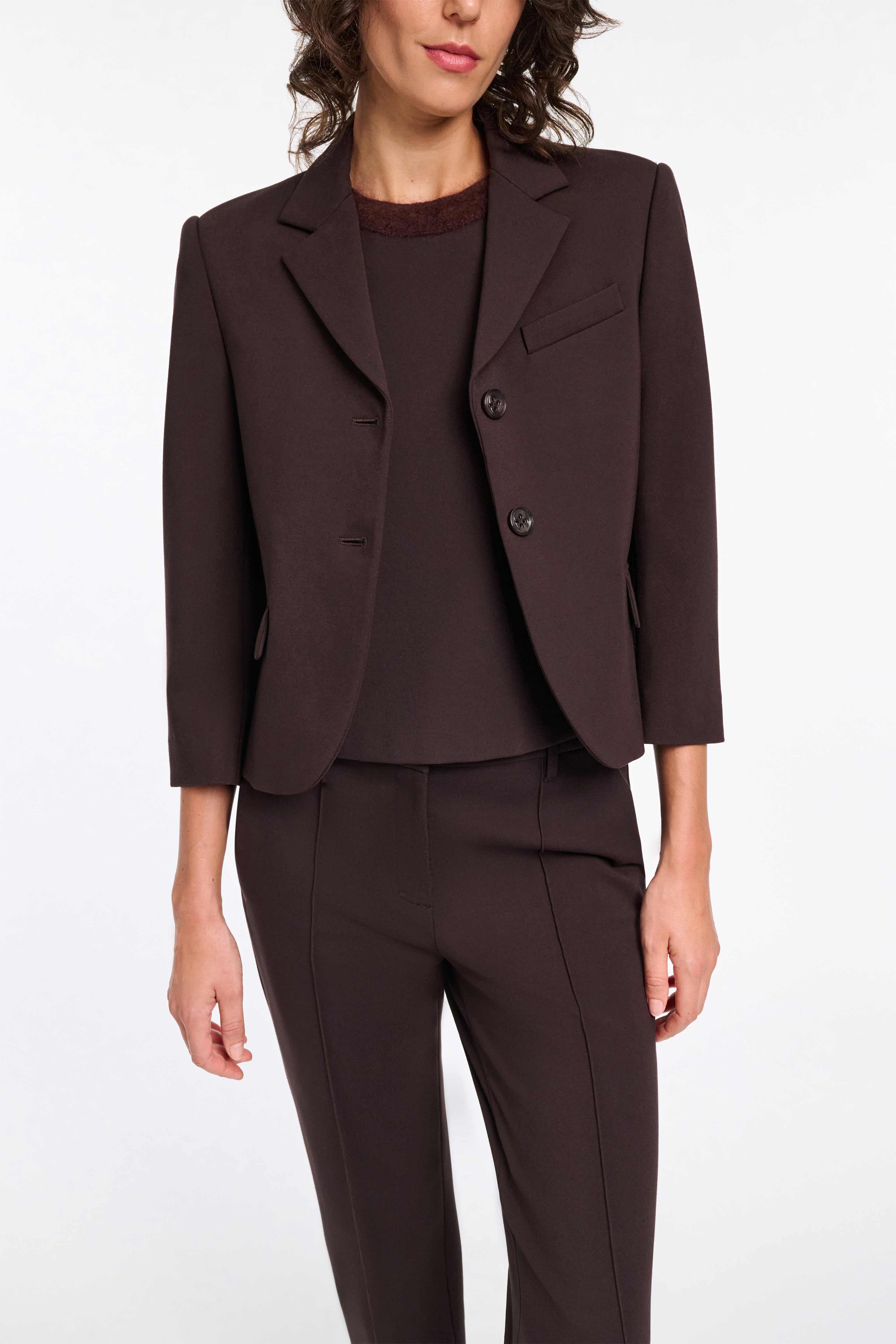 Deuxieme Classe　Charm blouson Dorothee Schumacher - Sleek Statement Brown Leather Jacket