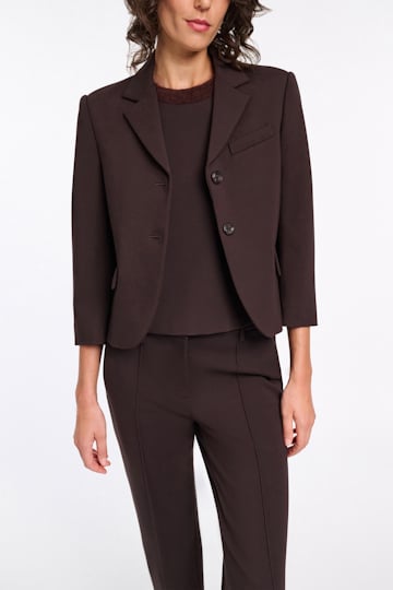 Dorothee Schumacher Cropped blazer in Punto Milano dark chocolate