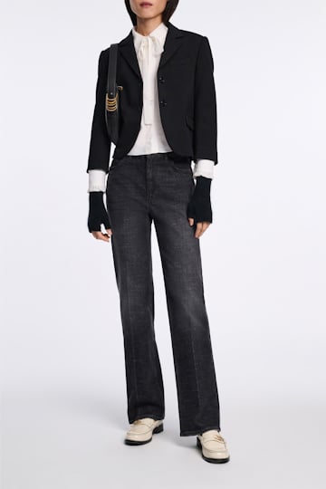 Dorothee Schumacher Cropped blazer in Punto Milano pure black
