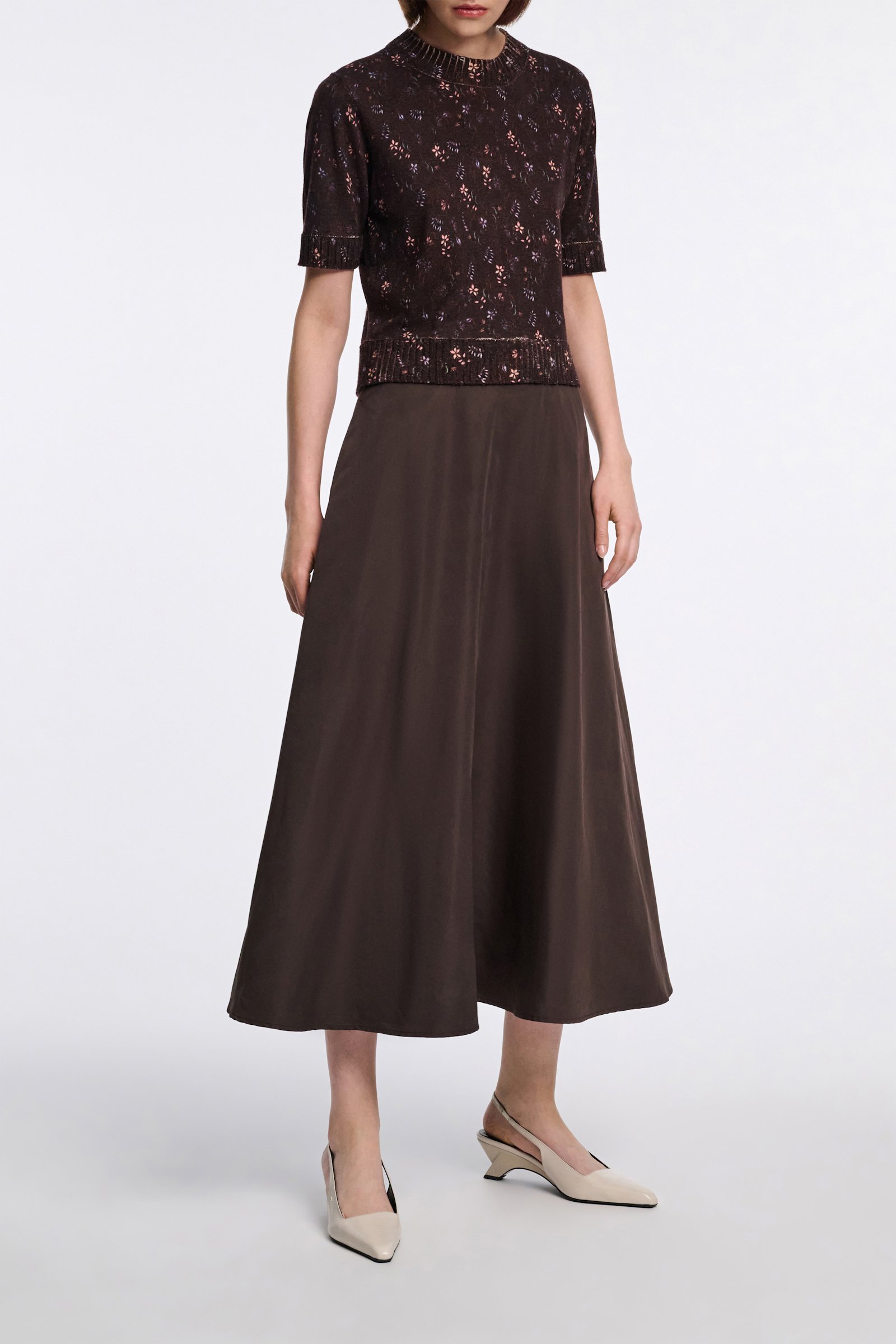 Dorothee Schumacher Rock aus Nylon dark chocolate