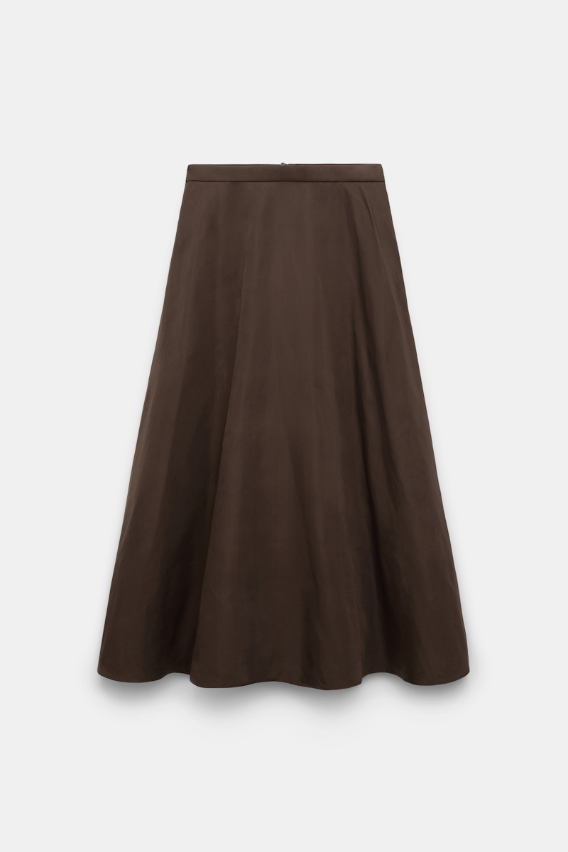 Dorothee Schumacher Sporty Elegance A-line Midi Skirt In Brown