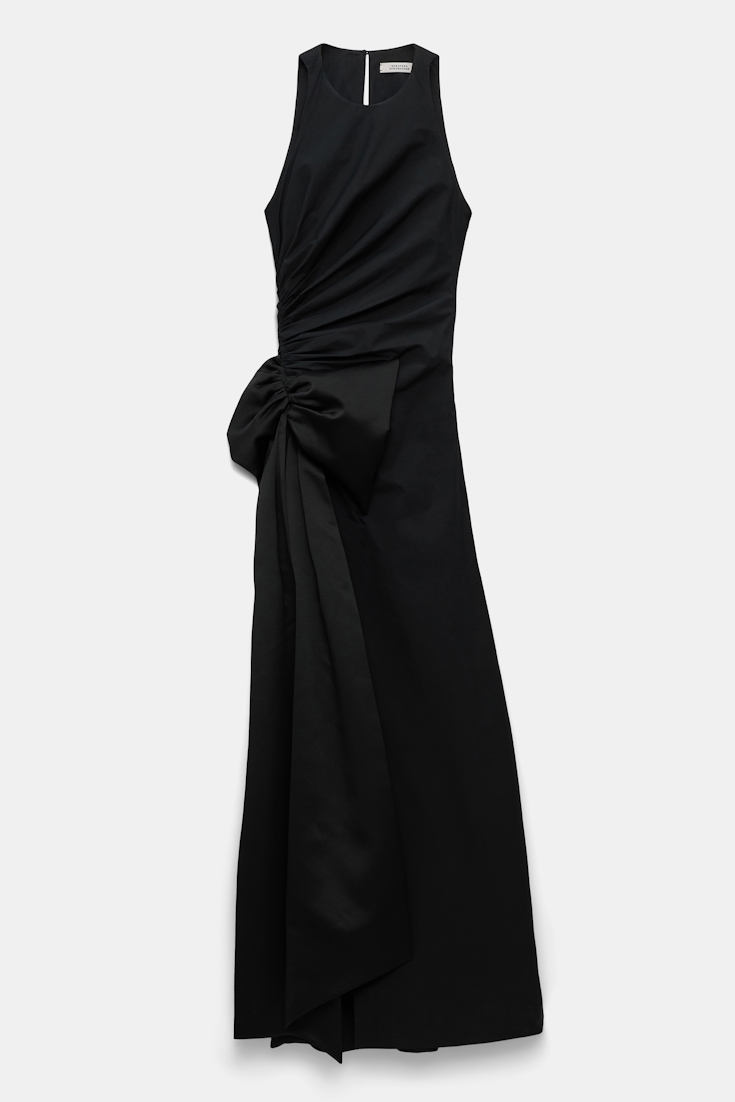 Dorothee Schumacher Long dress with maxi bow pure black