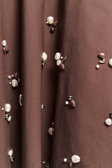 Dorothee Schumacher Von Hand bestickter Tellerrock chocolate