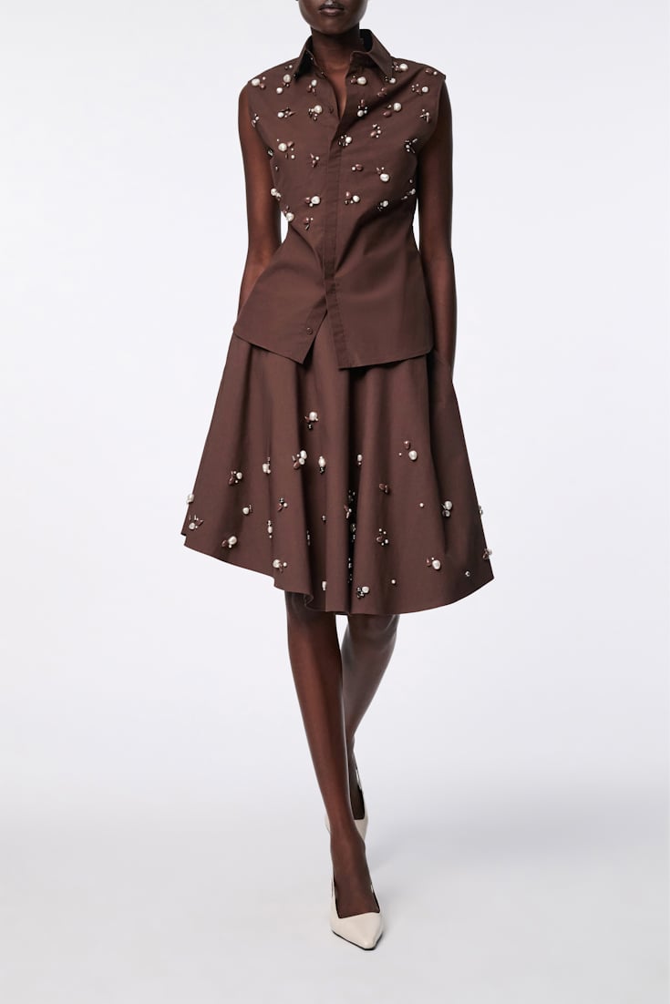 Dorothee Schumacher Hand-embellished sleeveless chocolate
