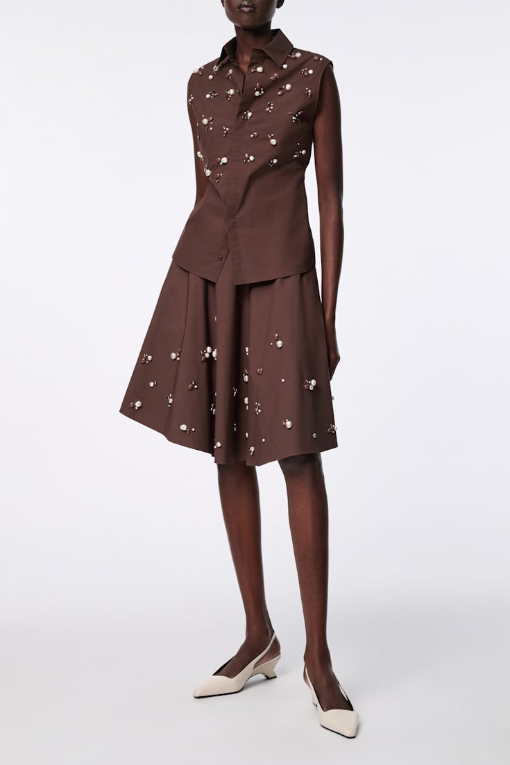 Dorothee Schumacher Hand-embellished sleeveless chocolate