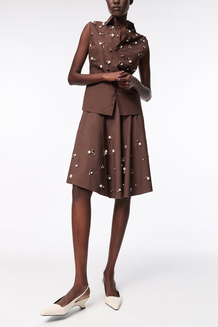 Dorothee Schumacher Hand-embellished sleeveless chocolate
