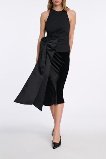 Dorothee Schumacher Top aus Baumwoll-Popeline mit Maxischleife pure black