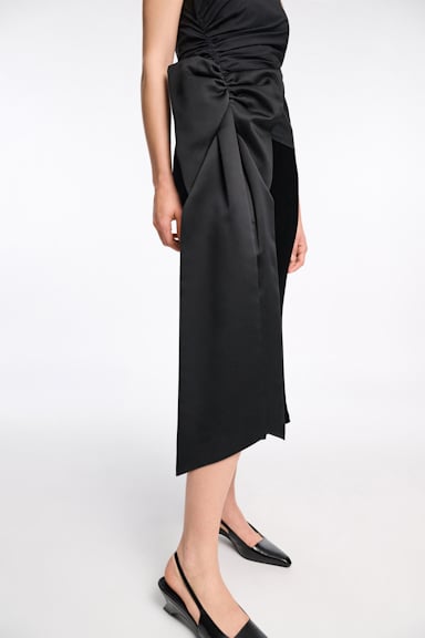 Dorothee Schumacher Top aus Baumwoll-Popeline mit Maxischleife pure black