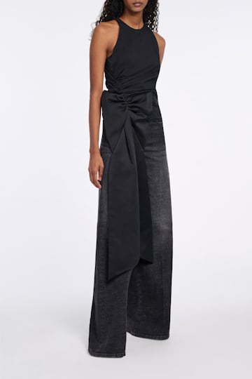 Dorothee Schumacher Top aus Baumwoll-Popeline mit Maxischleife pure black