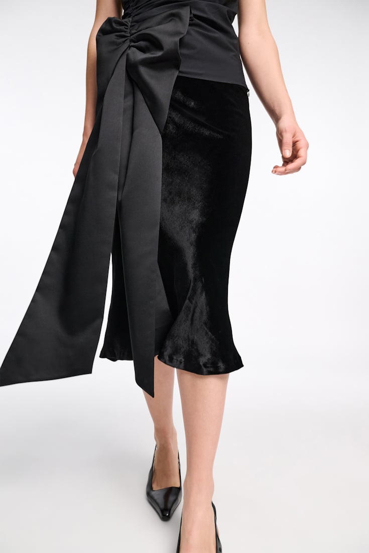 Dorothee Schumacher Top aus Baumwoll-Popeline mit Maxischleife pure black