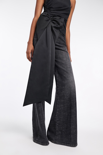 Dorothee Schumacher Top aus Baumwoll-Popeline mit Maxischleife pure black