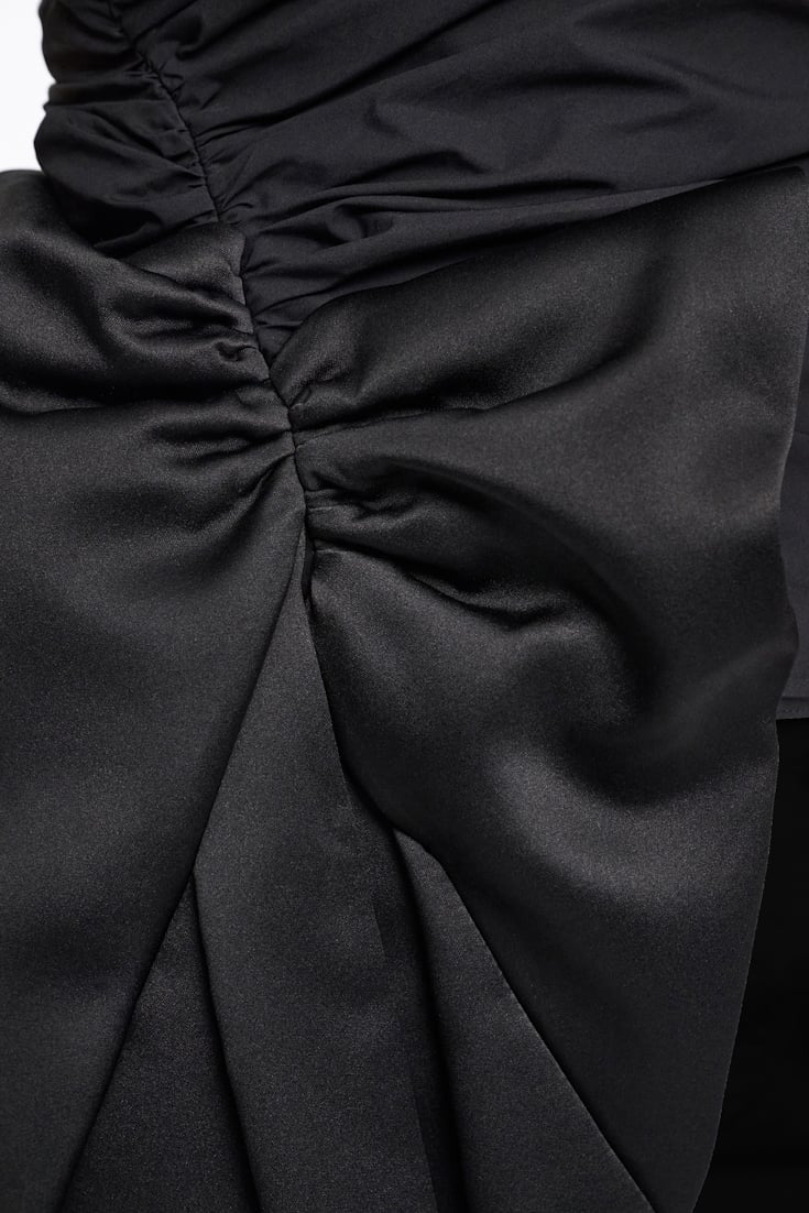 Dorothee Schumacher Top aus Baumwoll-Popeline mit Maxischleife pure black
