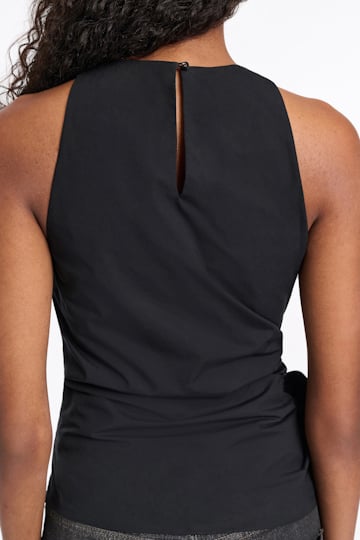 Dorothee Schumacher Top aus Baumwoll-Popeline mit Maxischleife pure black