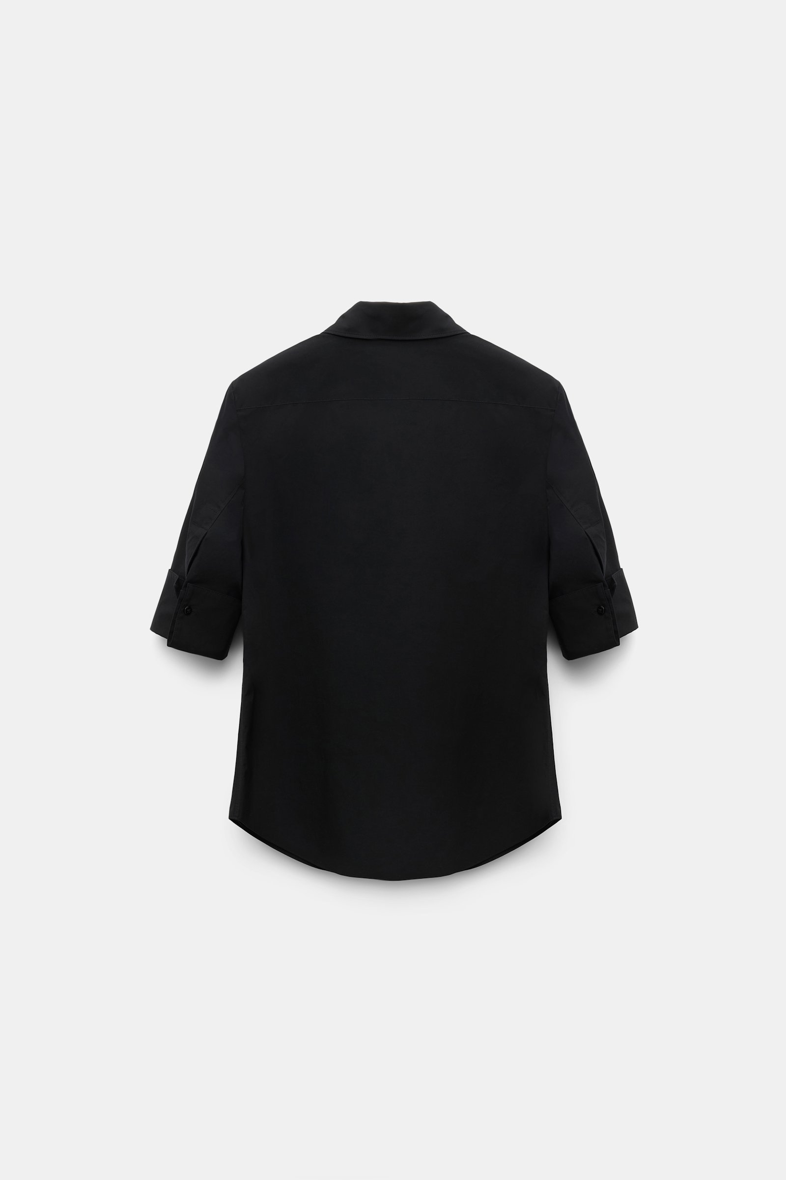 Dorothee Schumacher Hand-embellished half-sleeve blouse in cotton-poplin pure black