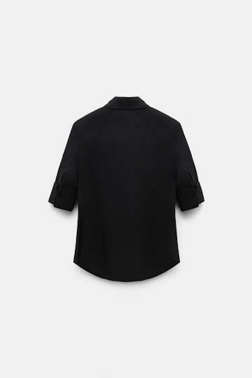 Dorothee Schumacher Von Hand bestickte Halbarm-Bluse pure black