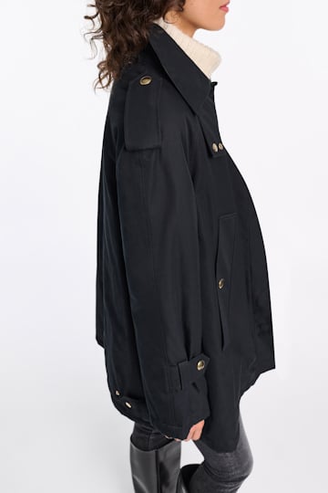 Dorothee Schumacher Short cotton coat pure black