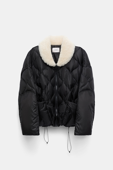 Dorothee Schumacher Daunenjacke mit Teddykragen pure black