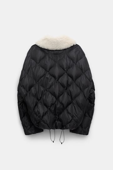 Dorothee Schumacher Down jacket with faux fur collar pure black
