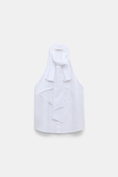 Dorothee Schumacher Ärmellose Bluse mit Schleifen-Element pure white