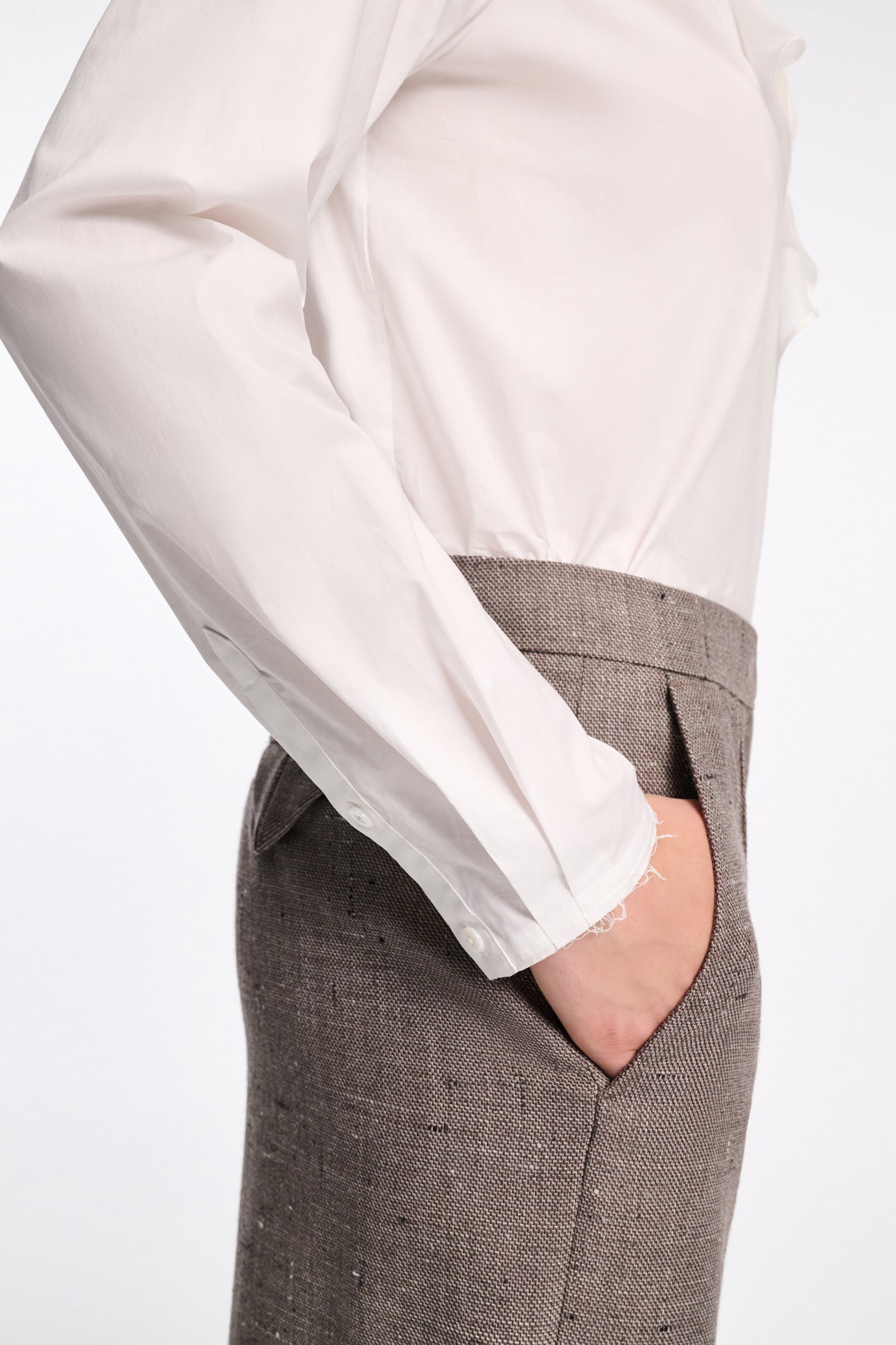 Dorothee Schumacher Stretch poplin blouse with draped bow pure white