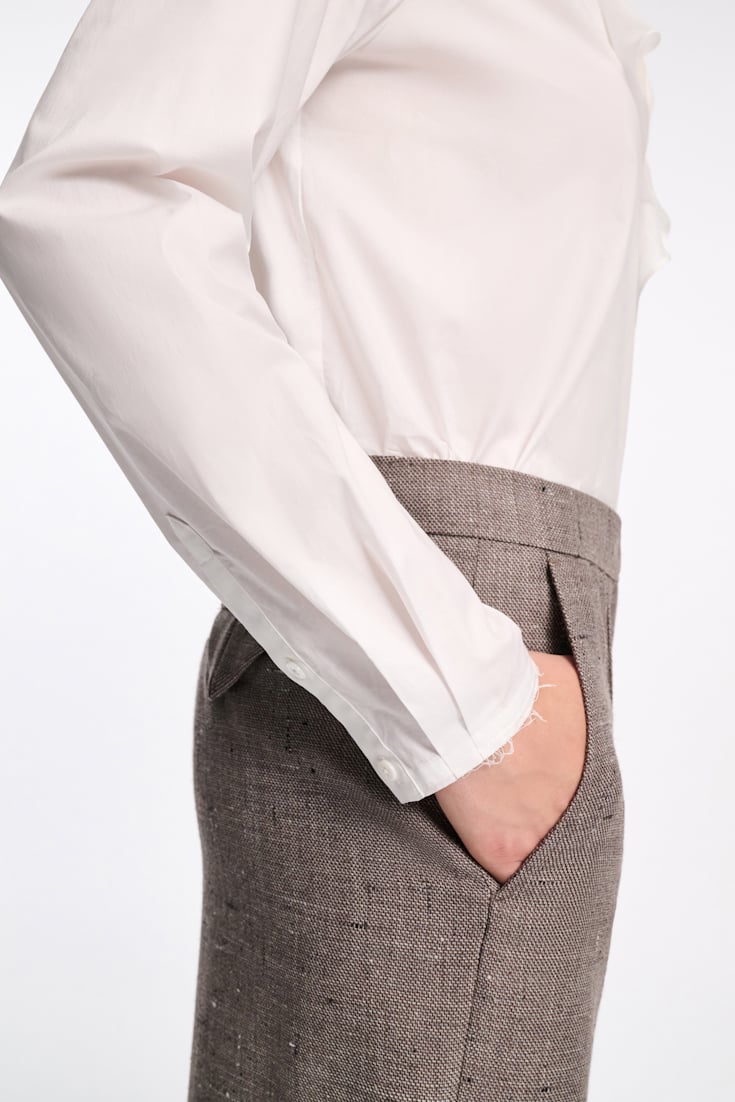 Dorothee Schumacher Stretch poplin blouse with draped bow pure white