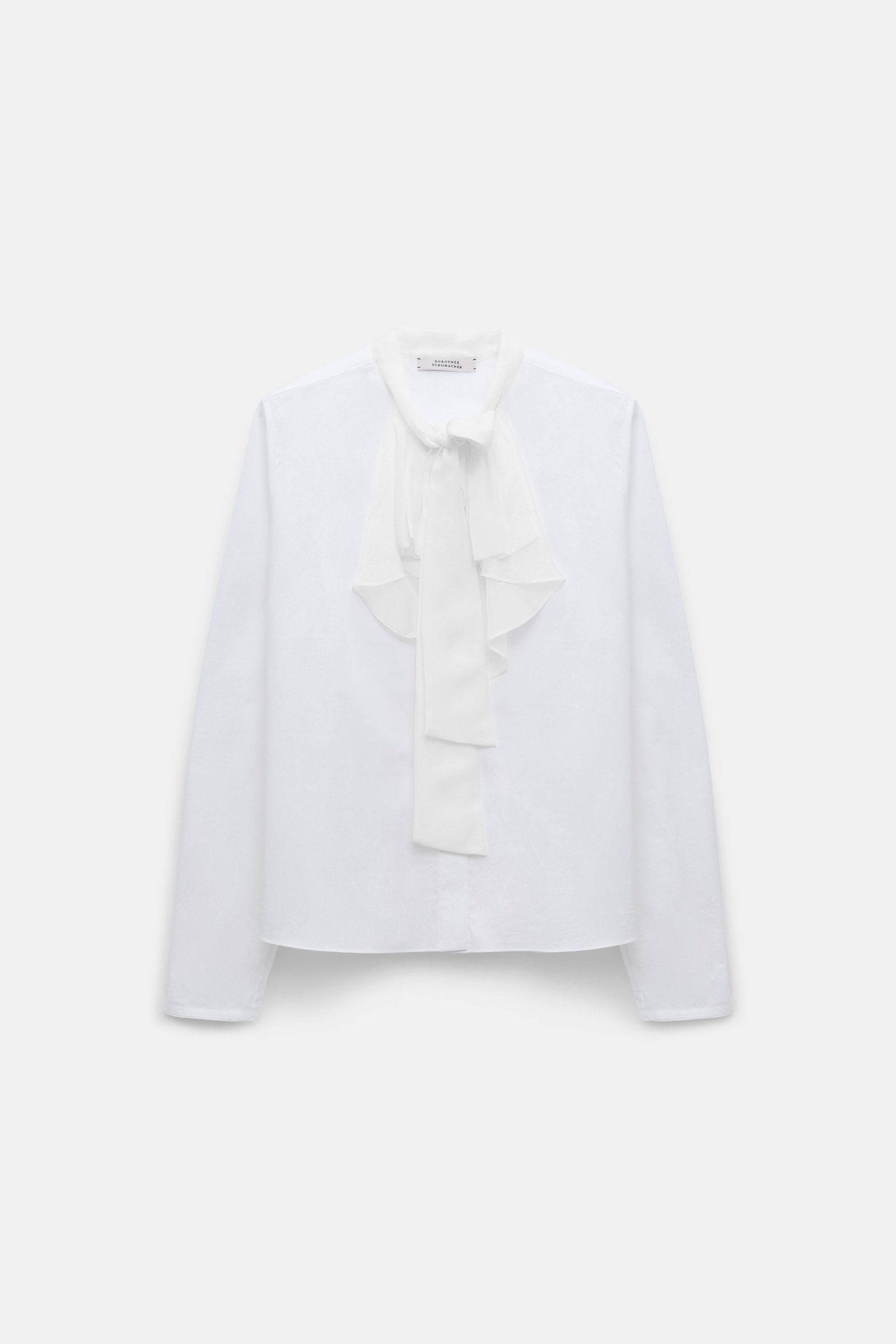 Dorothee Schumacher Stretch poplin blouse with draped bow pure white