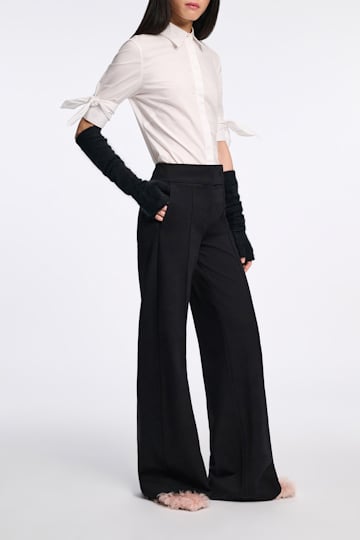 Dorothee Schumacher Stretch poplin tie-sleeve blouse pure white