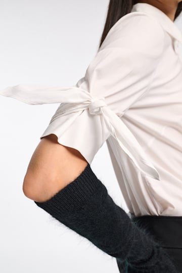 Dorothee Schumacher Stretch poplin tie-sleeve blouse pure white