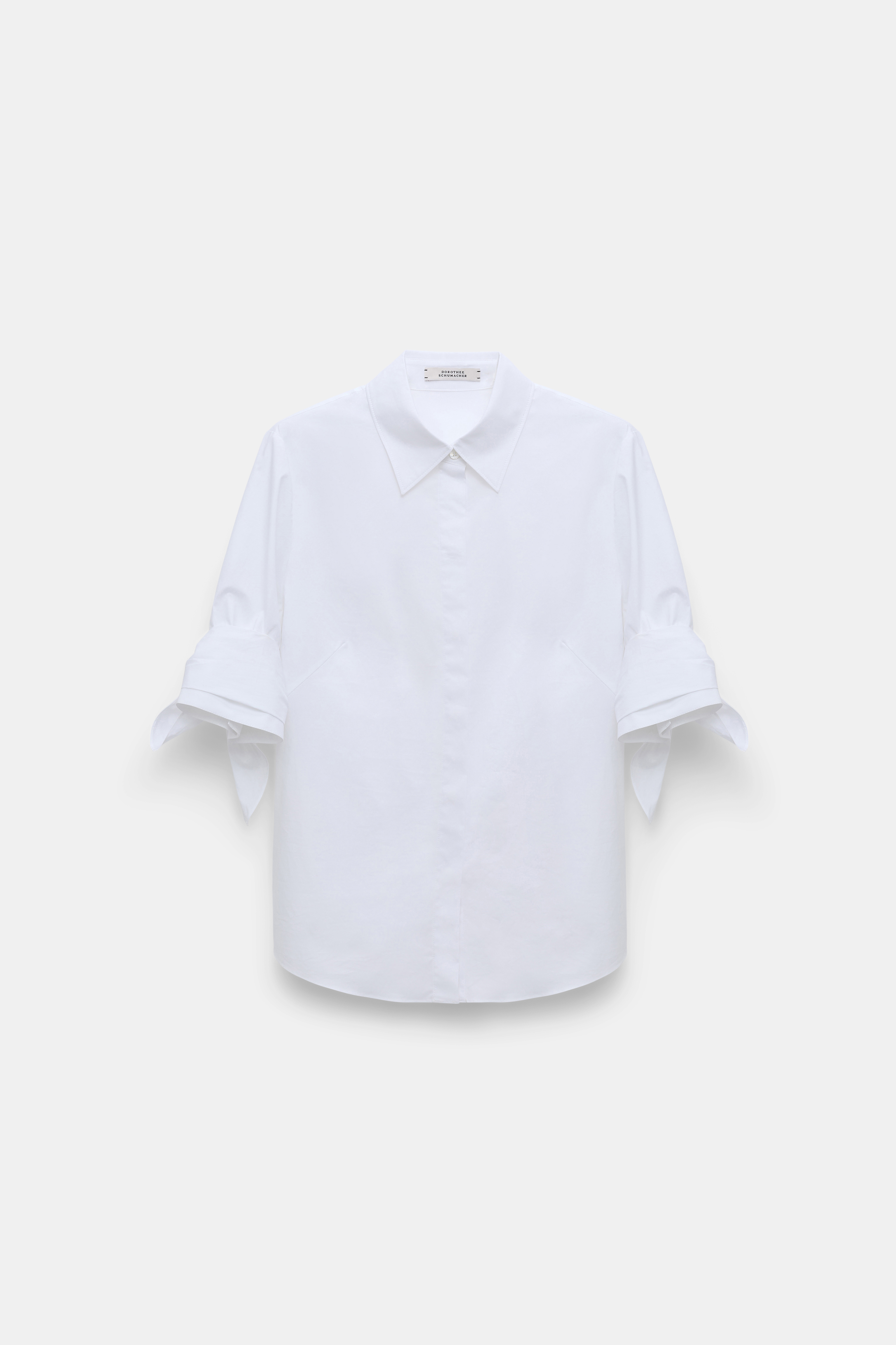 Dorothee Schumacher Stretch poplin tie-sleeve blouse pure white
