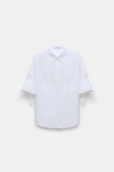 Dorothee Schumacher Halbarm Bluse aus Popeline-Stretch pure white