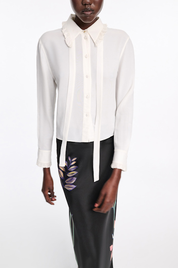 Dorothee Schumacher Bluse mit Rüschendetails camellia white