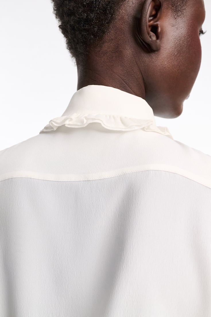 Dorothee Schumacher Silk-viscose crêpe de Chine blouse camellia white