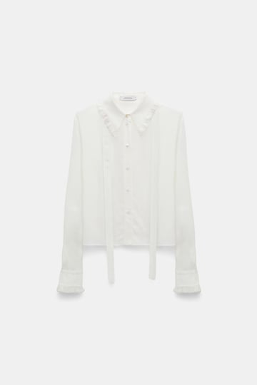 Dorothee Schumacher Silk-viscose crêpe de Chine blouse camellia white