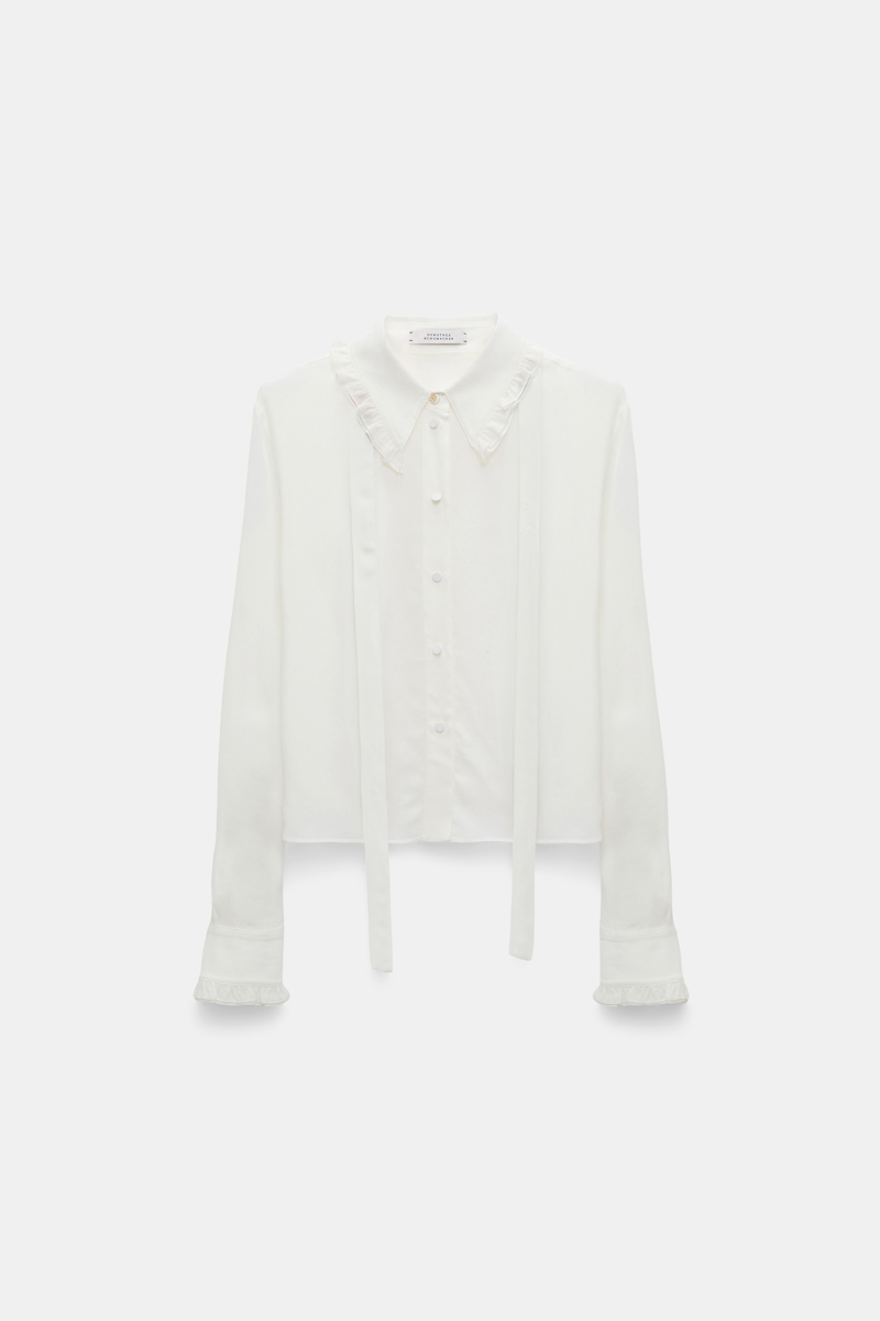 Dorothee Schumacher Silk-viscose Crãªpe De Chine Blouse In White