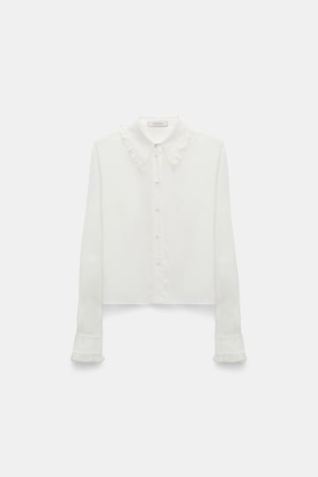 Dorothee Schumacher Bluse mit Rüschendetails camellia white