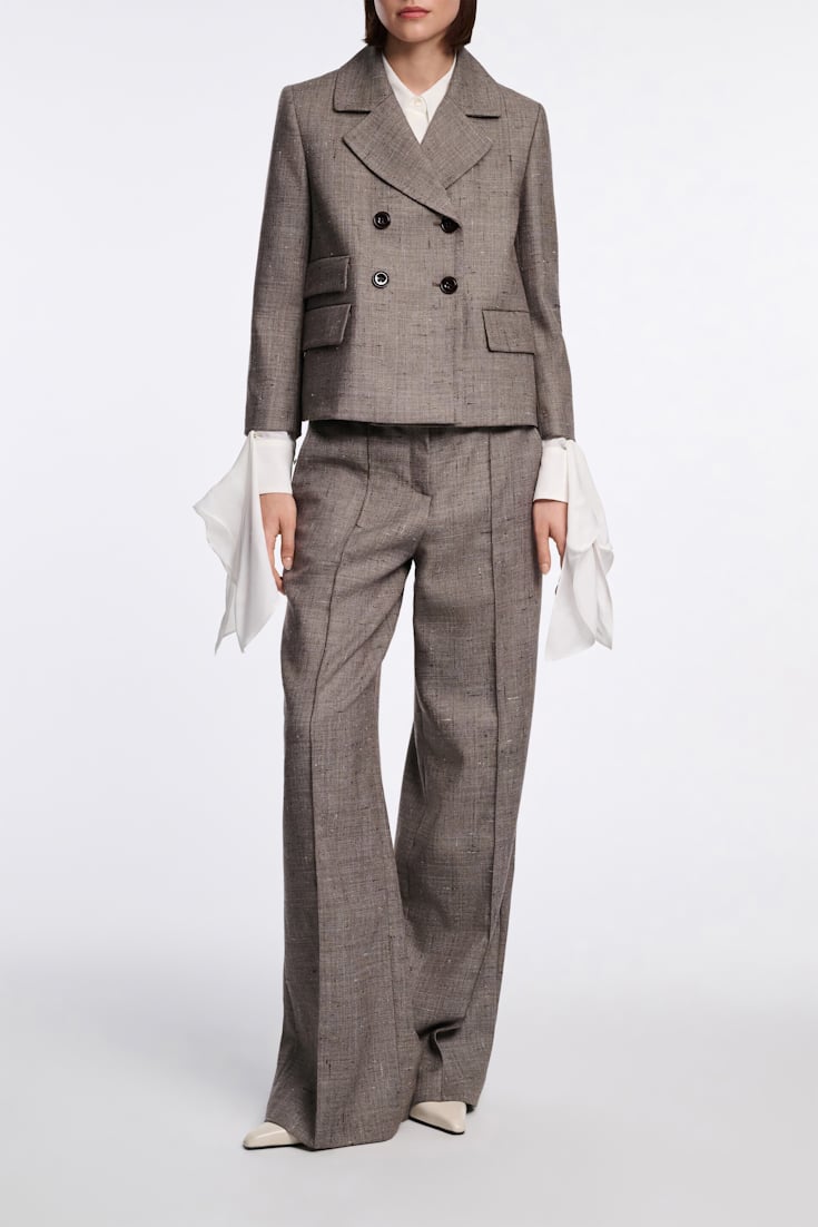 Dorothee Schumacher Silk-viscose crêpe de Chine tie-sleeve blouse camellia white