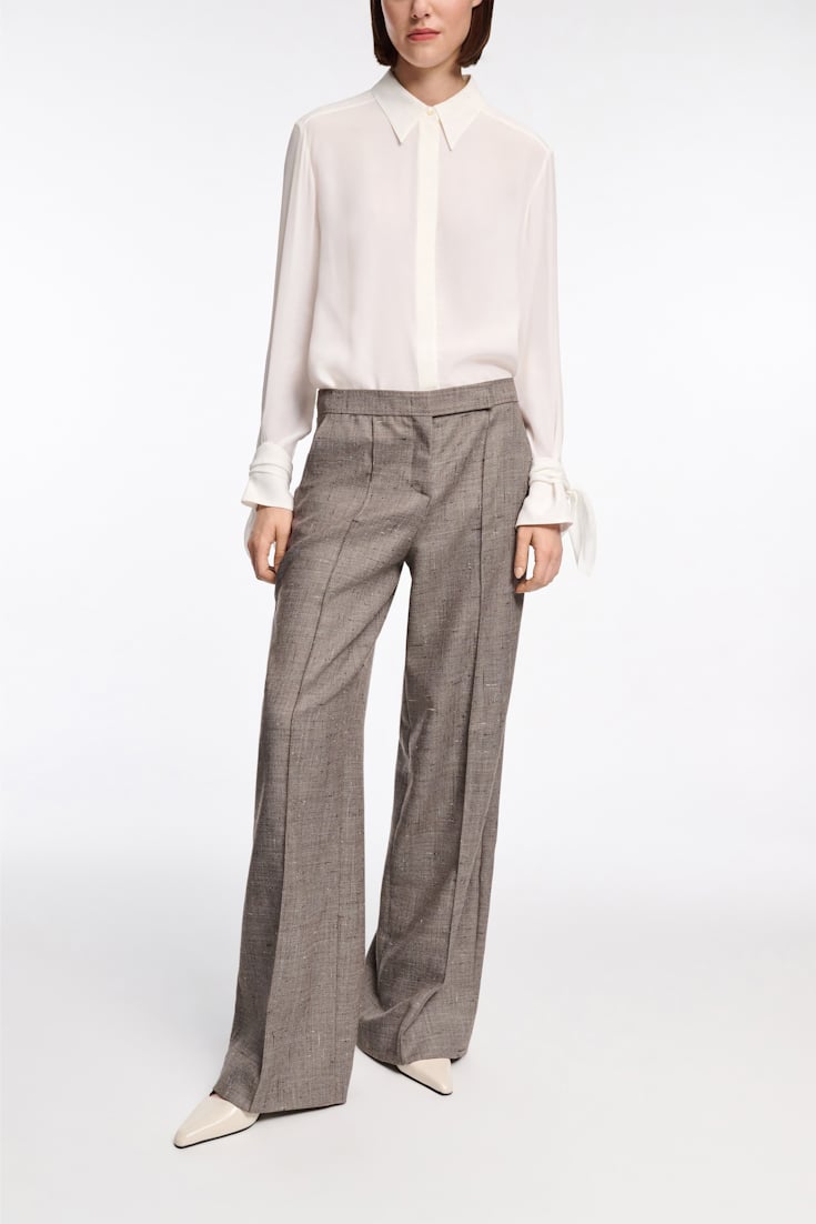 Dorothee Schumacher Silk-viscose crêpe de Chine tie-sleeve blouse camellia white