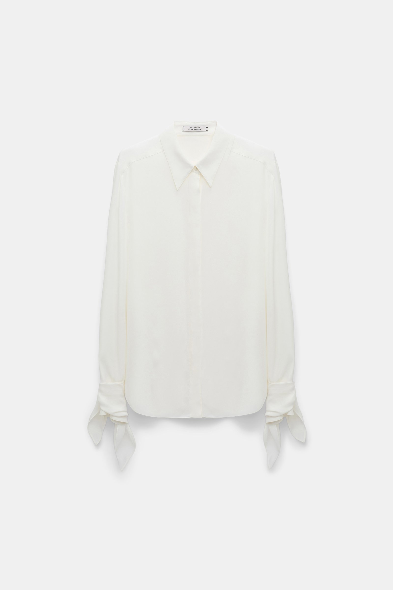 Dorothee Schumacher Silk-viscose crêpe de Chine tie-sleeve blouse camellia white