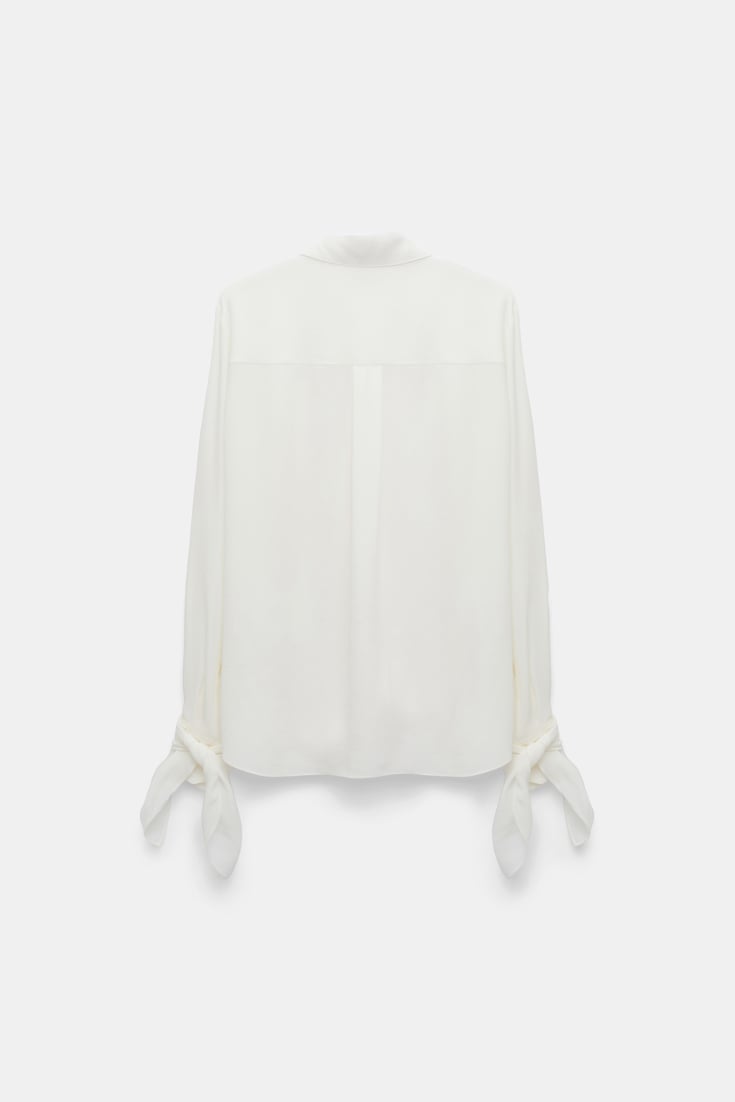 Dorothee Schumacher Silk-viscose crêpe de Chine tie-sleeve blouse camellia white